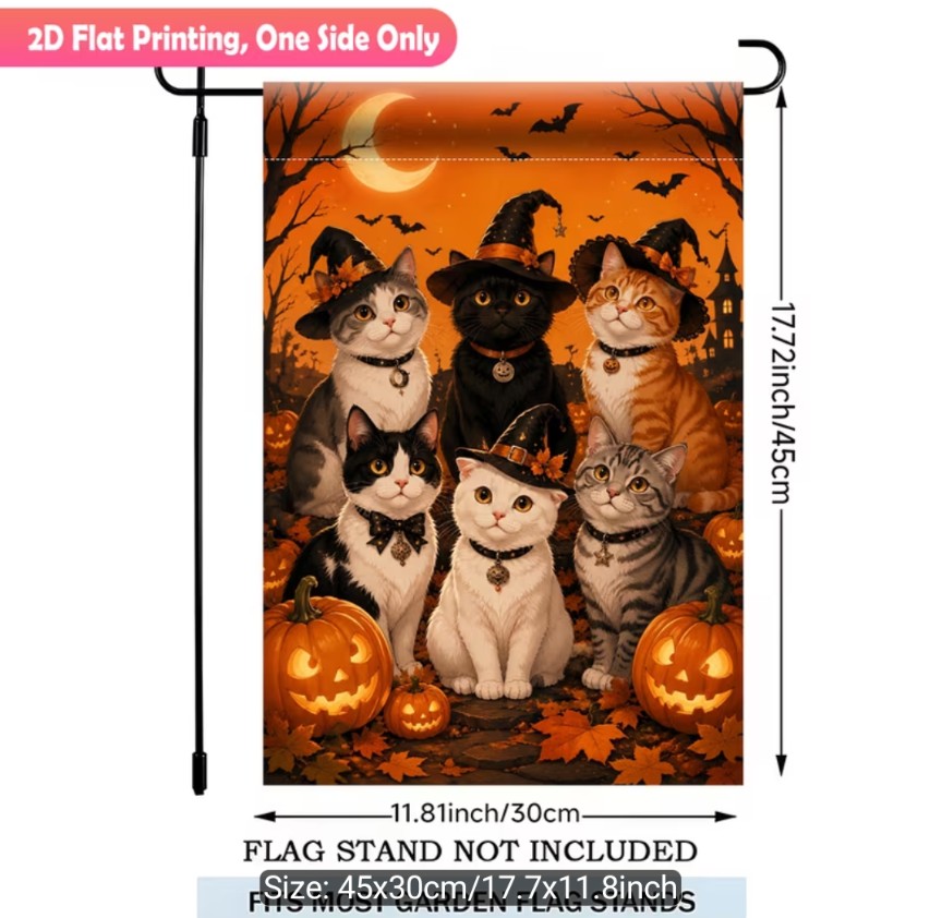 Spooky Kitty Garden Flag