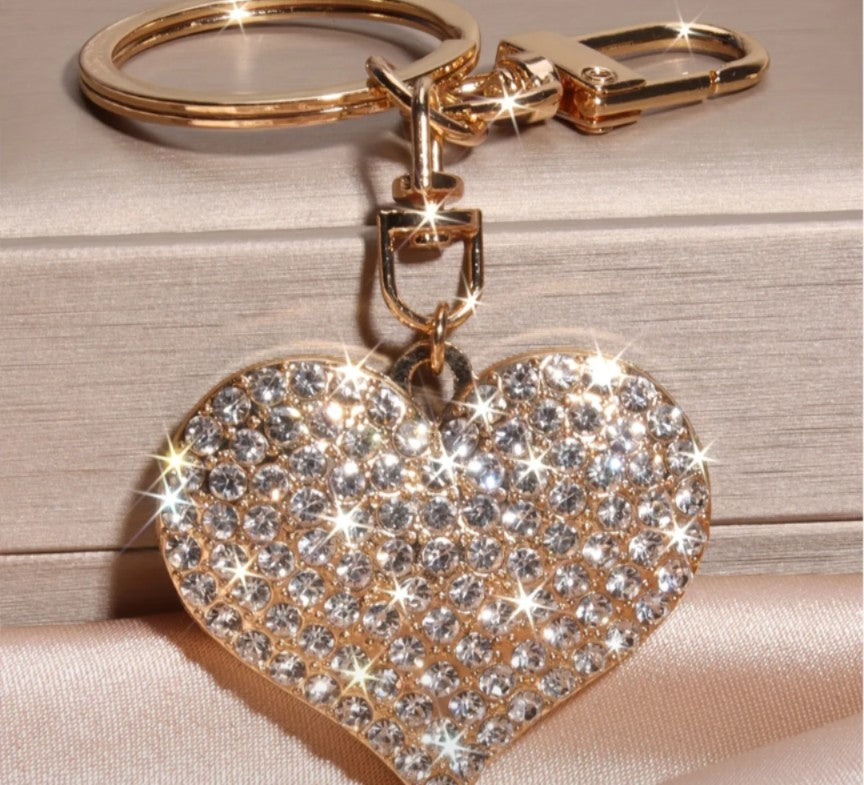 Rhinestone Heart Keychain/Bag Charm