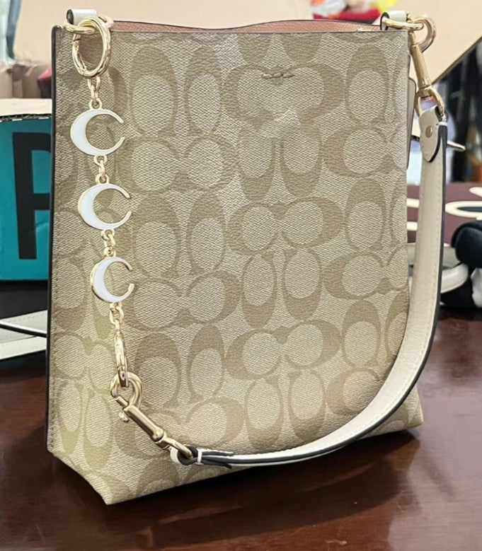 Black or White Crescent Moon Purse Chain w/3 Moons