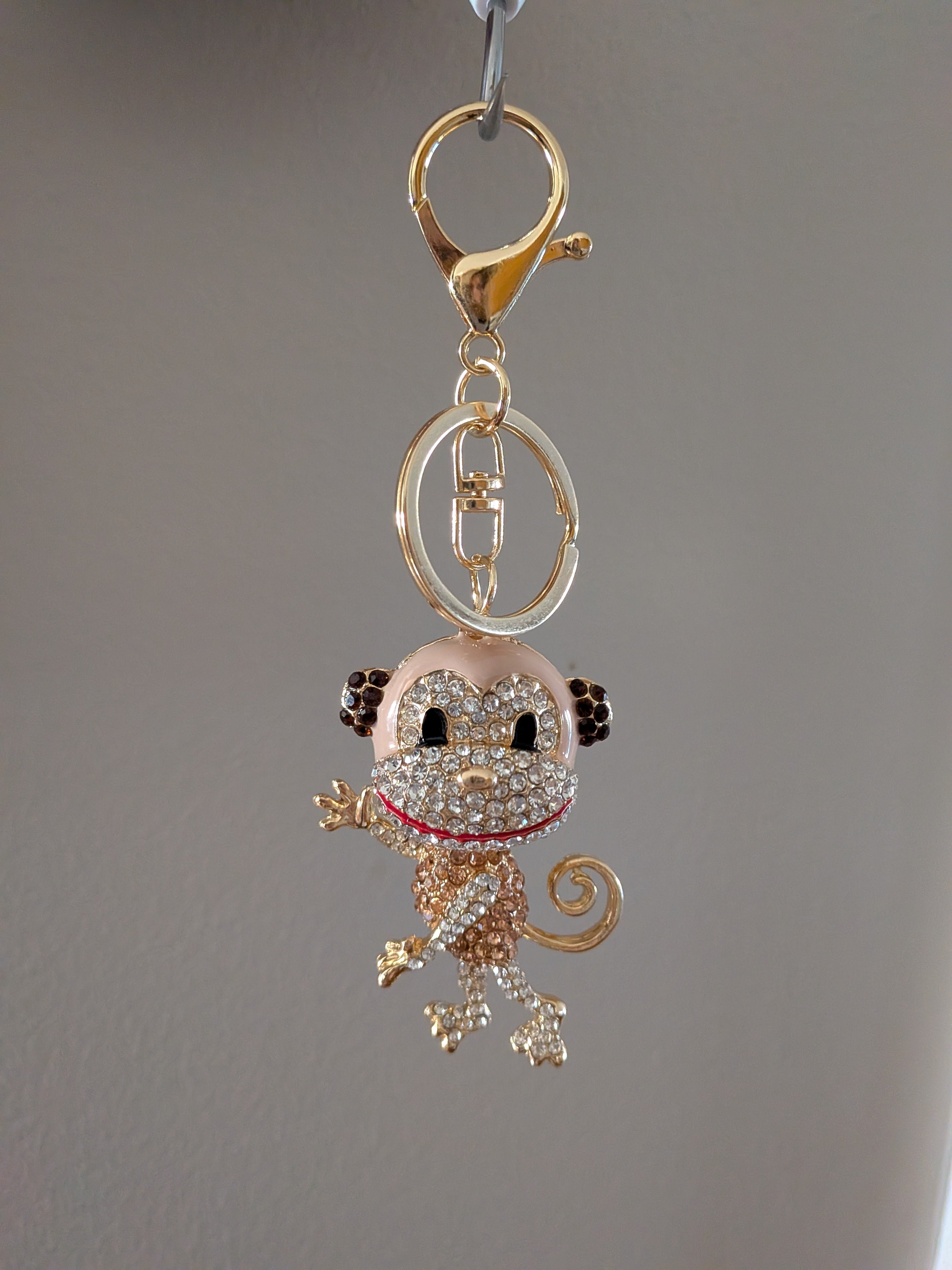 Rhinestone Monkey inspired by Punch, Keychain/Bag Charm