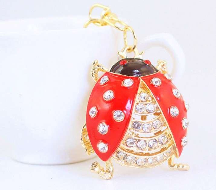 Ladybug Rhinestone Keychain/Bag Charm
