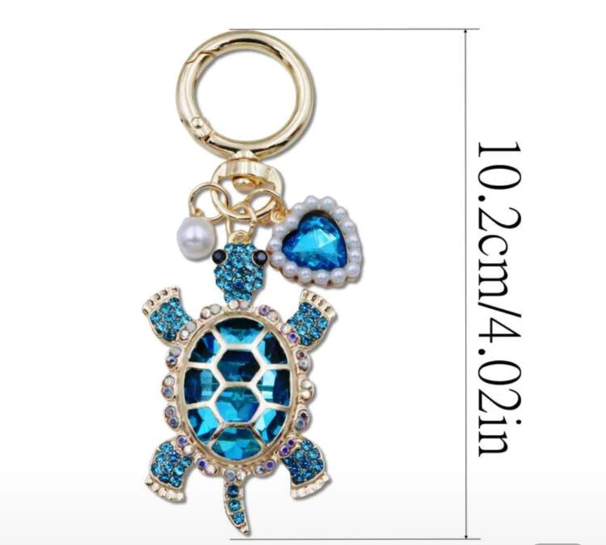 Rhinestone Turtle Keychain/Bag Charm
