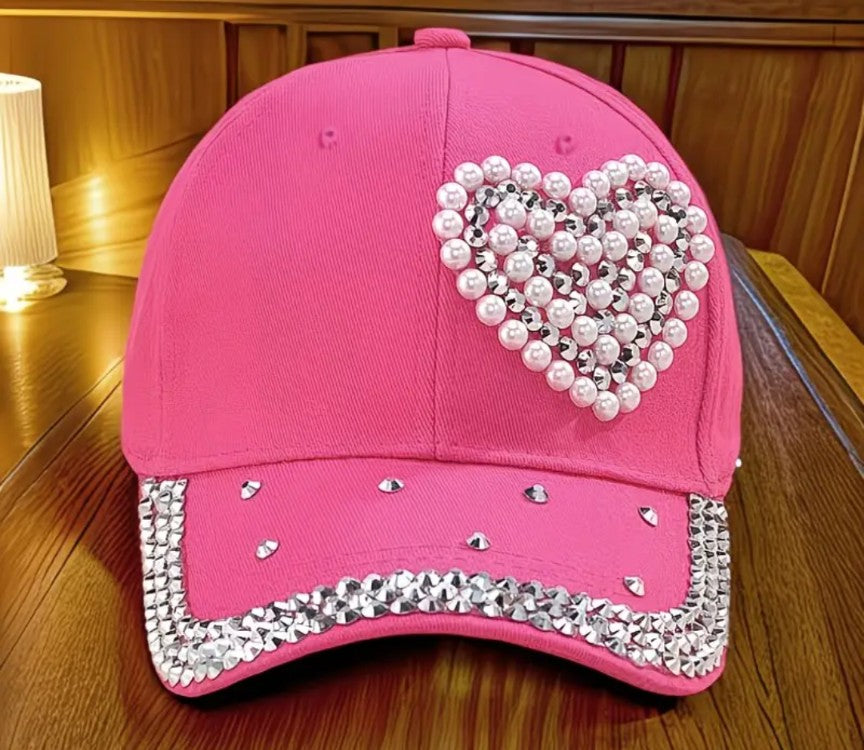 Hot Pink Bling Baseball Hat