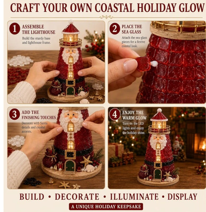 DIY Seaglass Lighthouse Nightlight Craft Kit