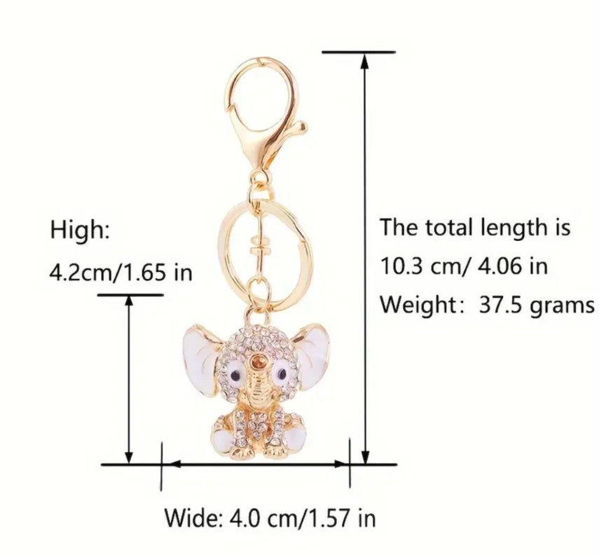 Rhinestone Sweet Baby Elephant Keychain/Bag Charm