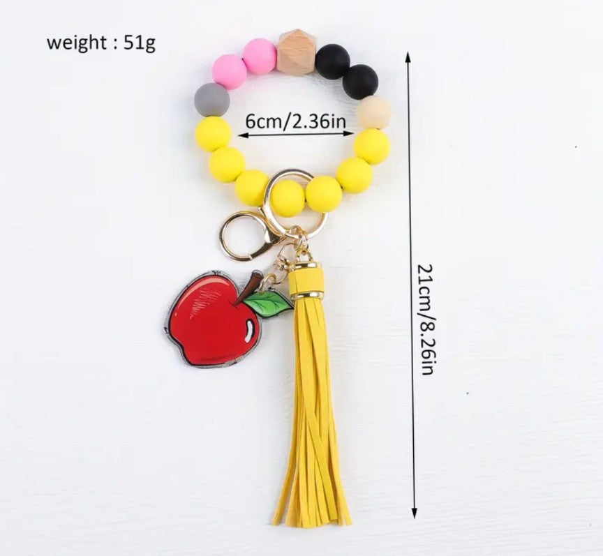 Teacher Gift Beaded Wristlet/Keychain