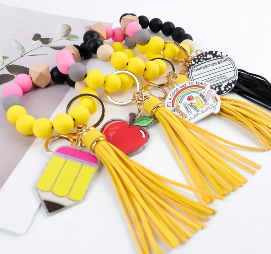 Teacher Gift Beaded Wristlet/Keychain