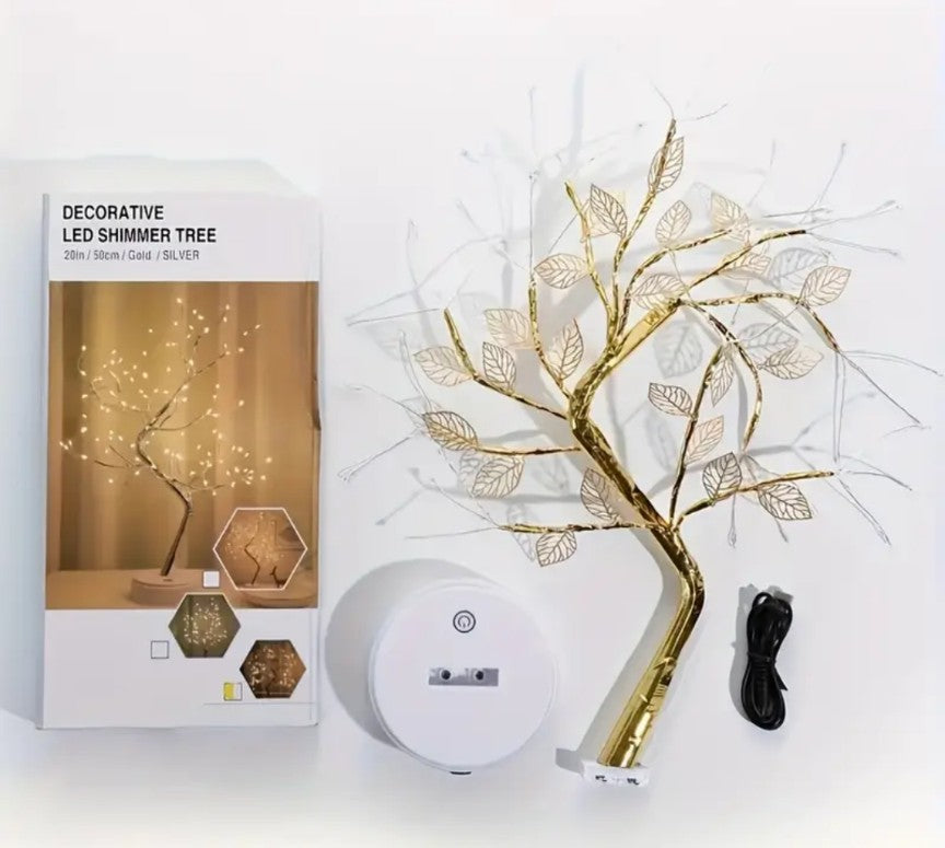 Golden Cordless Tabletop Tree