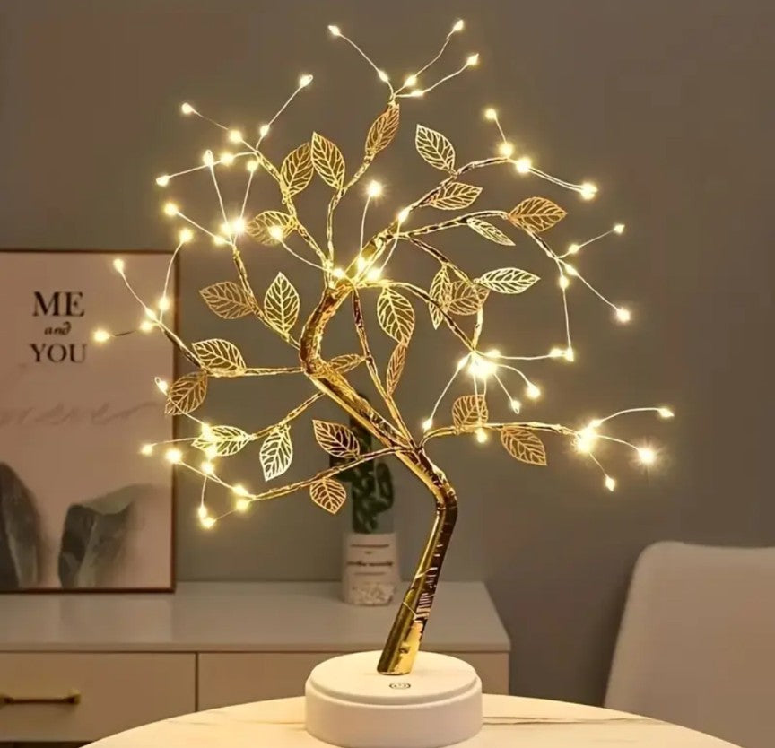 Golden Cordless Tabletop Tree