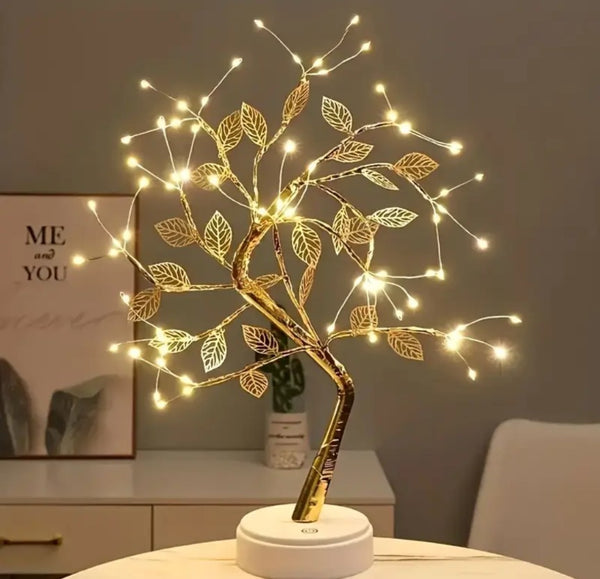 Golden Cordless Tabletop Tree