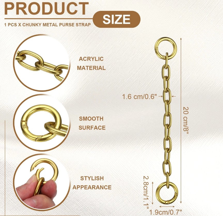 Chunky Gold Handbag Chain/Charm