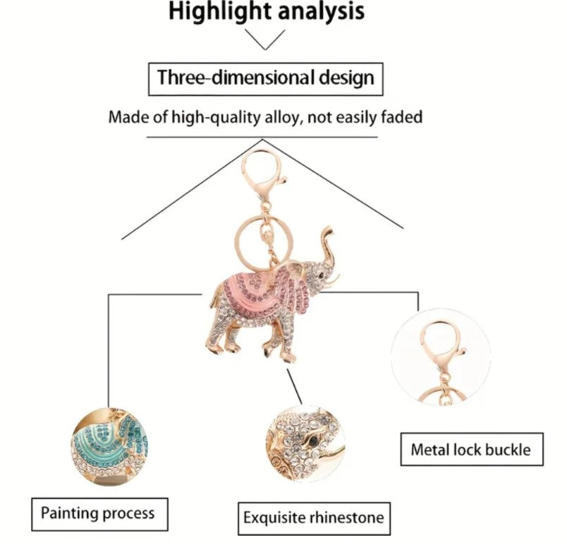 Elegant Elephant Bag Charm/Keychain