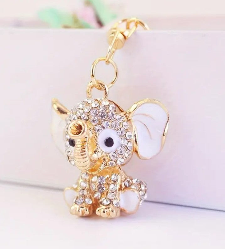 Rhinestone Sweet Baby Elephant Keychain/Bag Charm