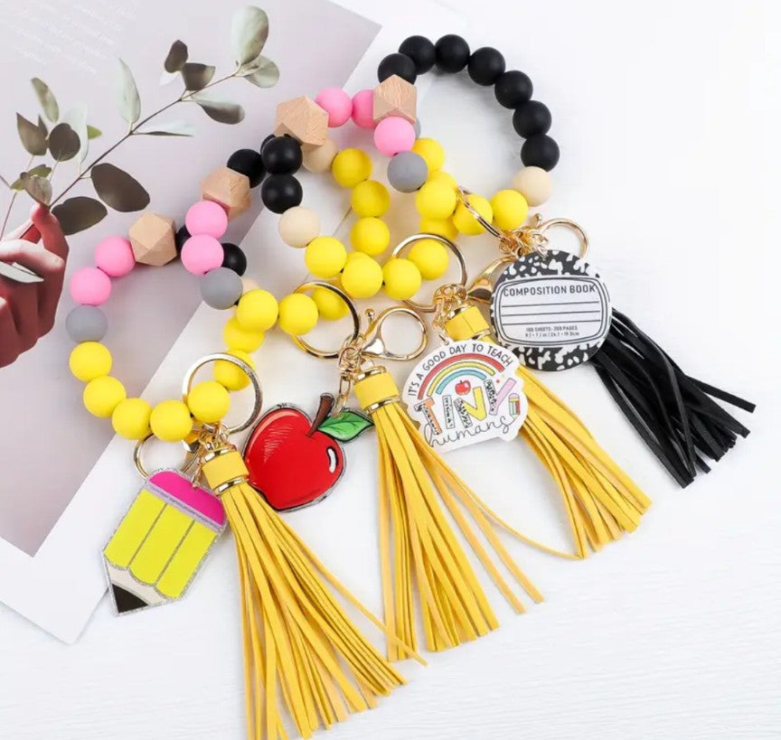 Teacher Gift Beaded Wristlet/Keychain