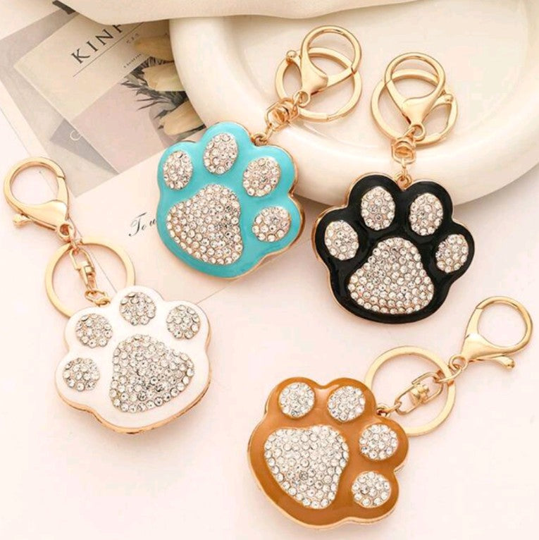 Rhinestone Paw Print Keychain/Bag Charm