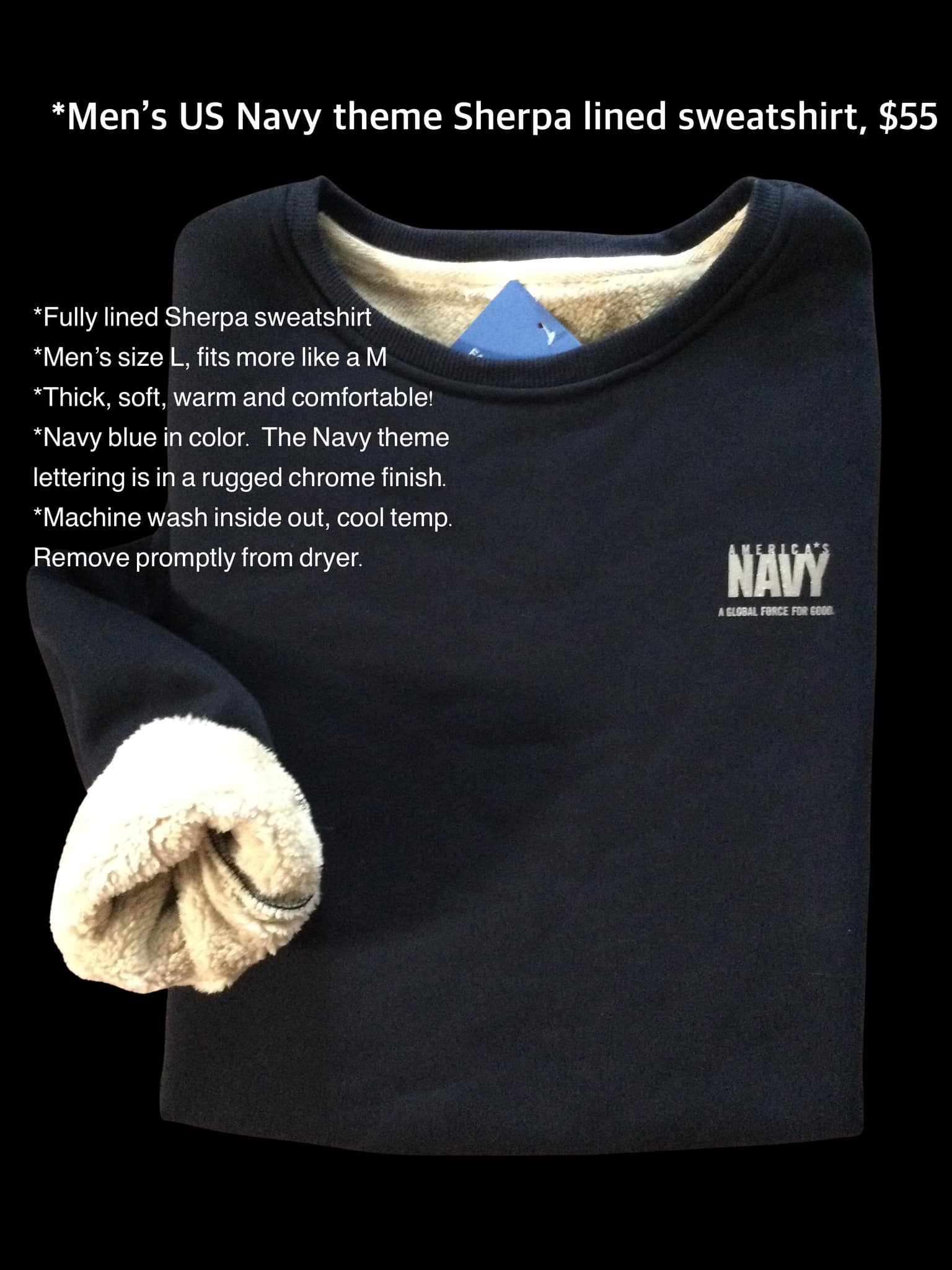 Men's Sherpa Lined Sweatshirt