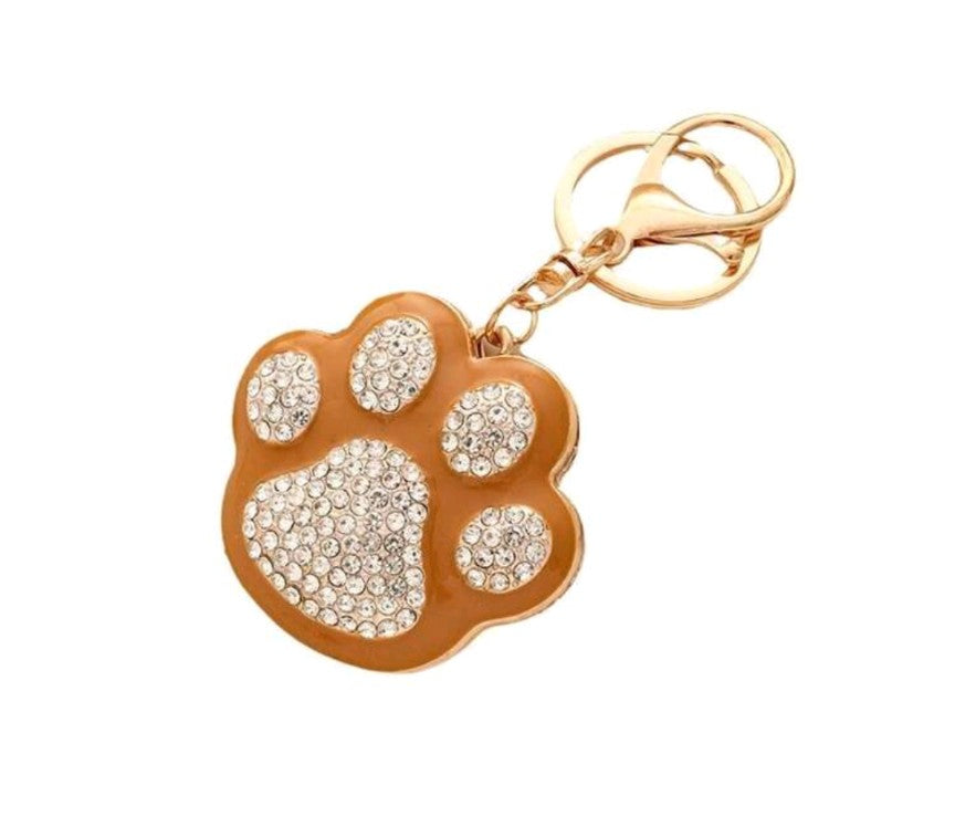 Rhinestone Paw Print Keychain/Bag Charm