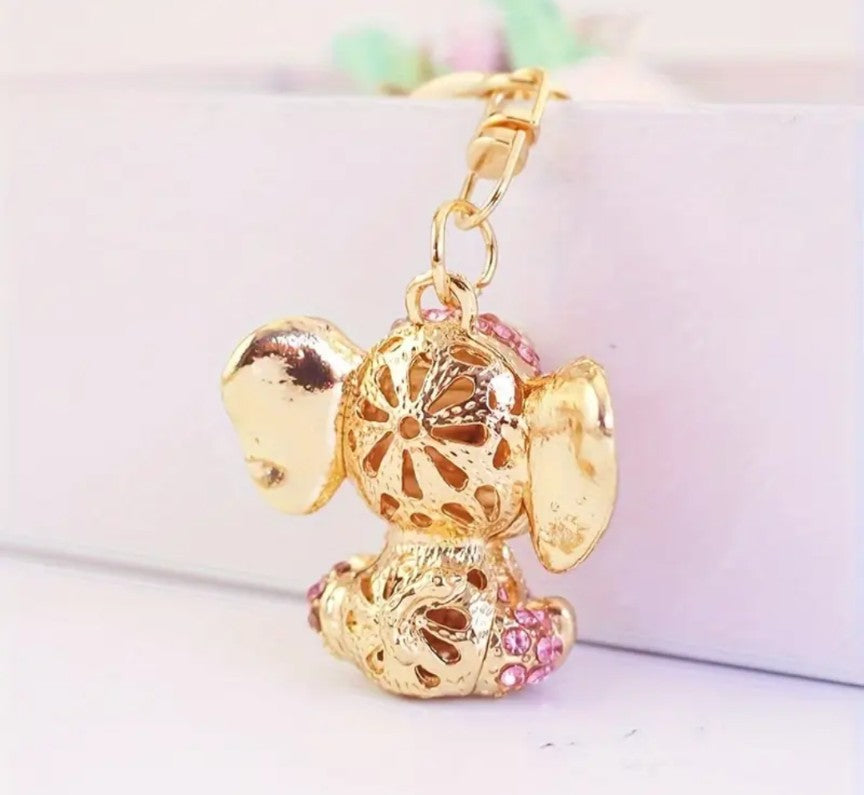 Rhinestone Sweet Baby Elephant Keychain/Bag Charm
