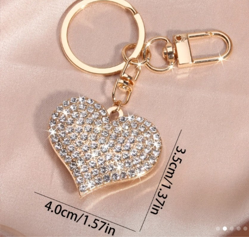 Rhinestone Heart Keychain/Bag Charm