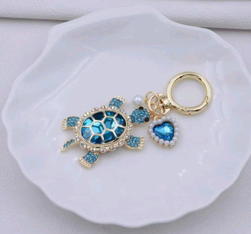 Rhinestone Turtle Keychain/Bag Charm