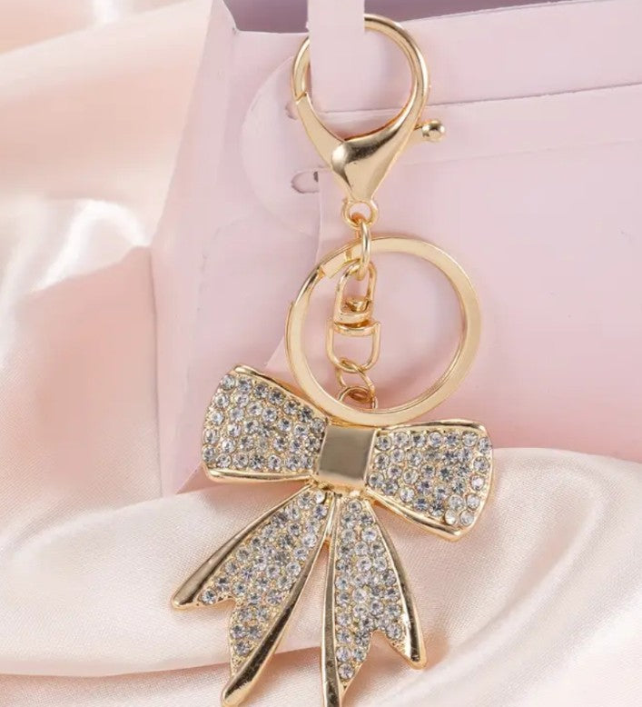 Rhinestone Bow Keychain/Bag Charm