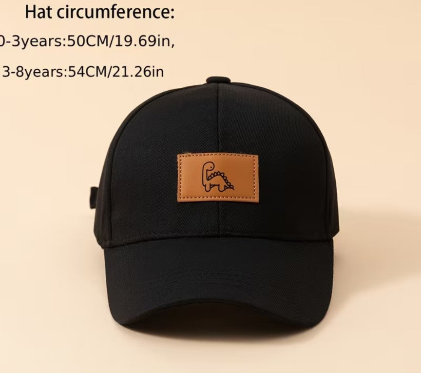 Baby Baseball Hat w/Leather Dino Patch