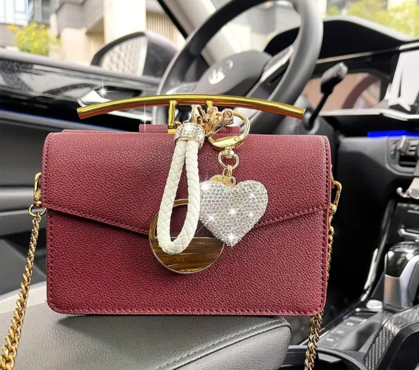Rhinestone Heart Wristlet Keychain
