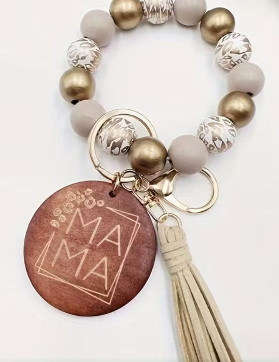 Champaign Beaded Wristlet Keychain