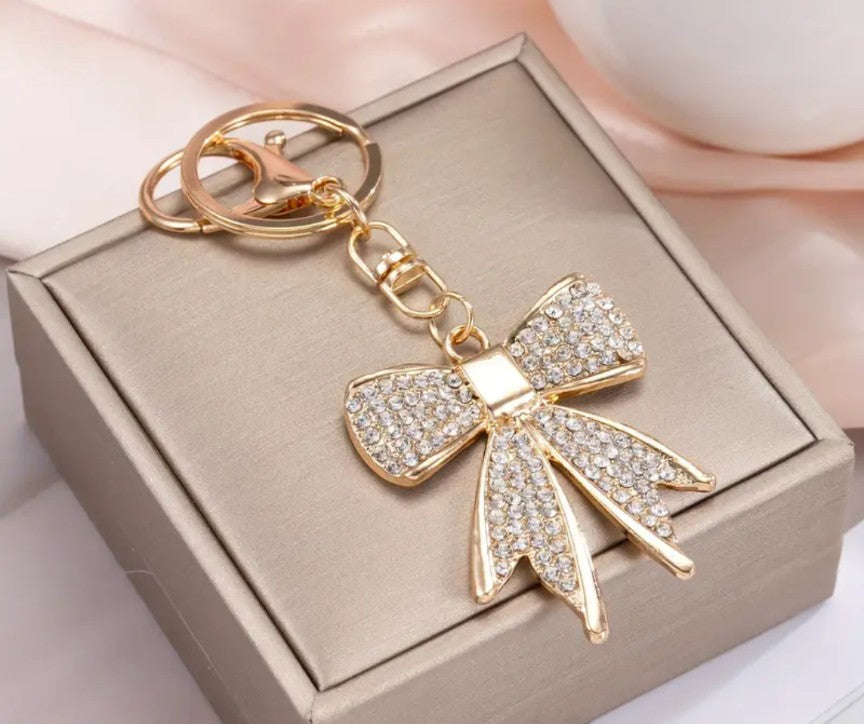 Rhinestone Bow Keychain/Bag Charm
