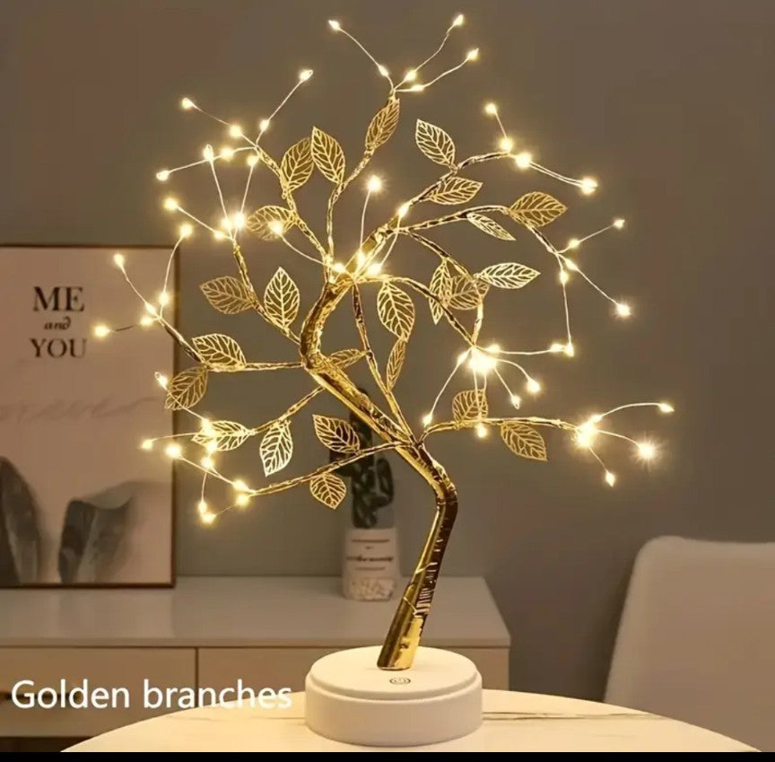 Golden Cordless Tabletop Tree