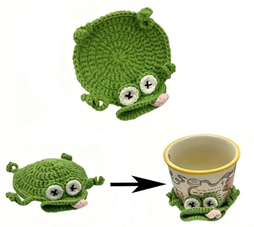 Crochet Green Turtle Coaster
