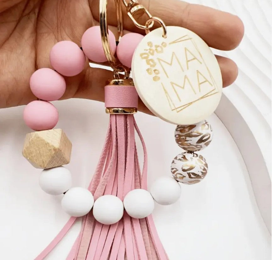 Petal Pink Beaded Wristlet