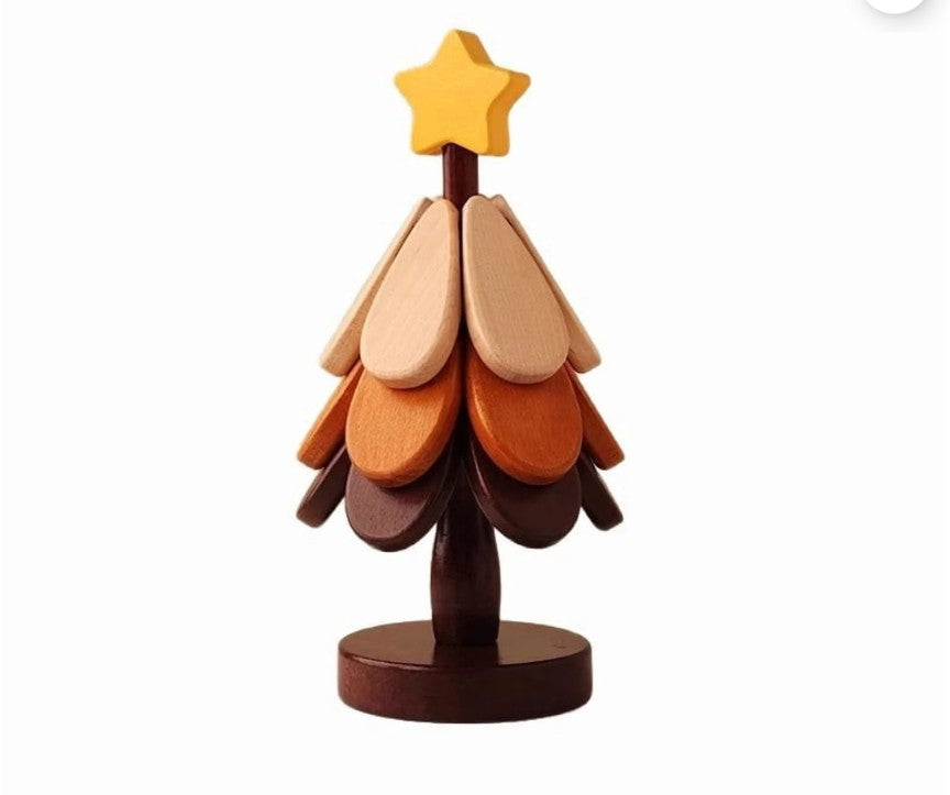 Christmas Tree Wooden Coaster Set